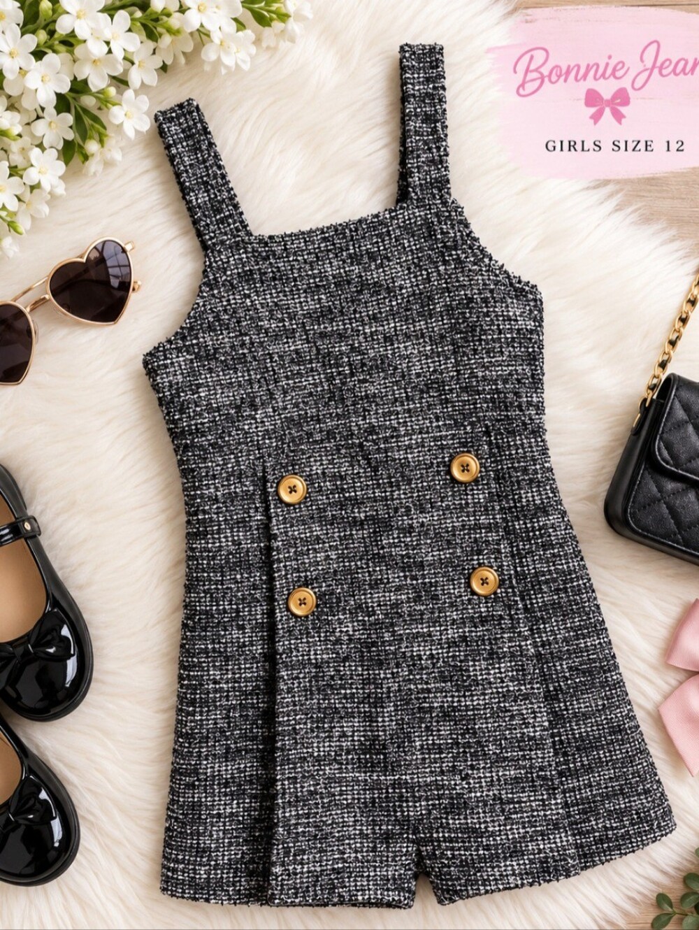 Bonnie Jean Tweed Romper